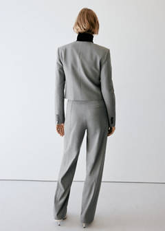 Straight-leg trousers with seam detail — Grey 15