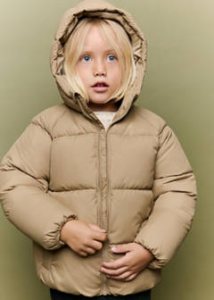 Hood puffer coat — Sand 5