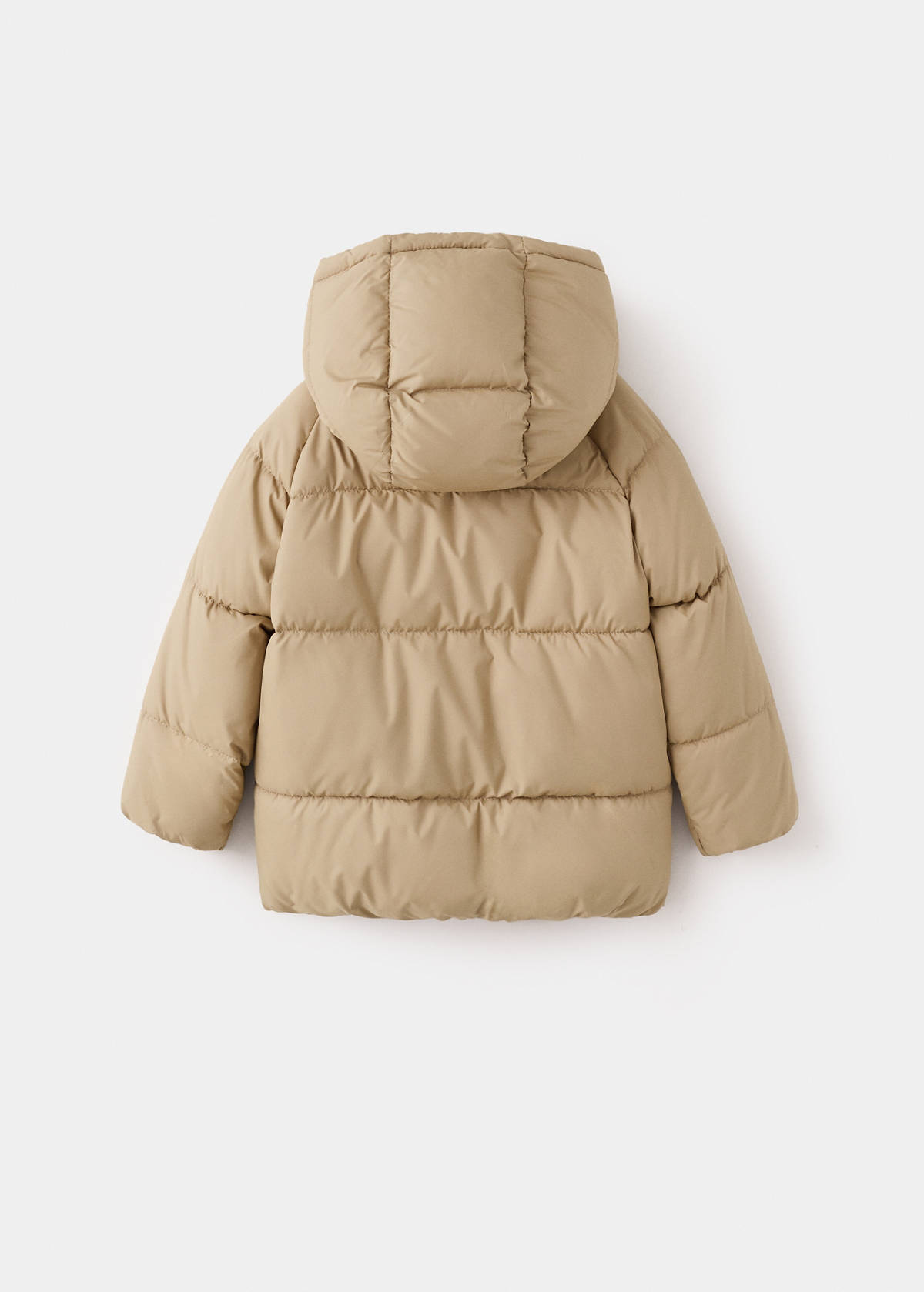 Hood puffer coat — Sand