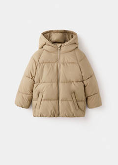 Hood puffer coat — Sand 3