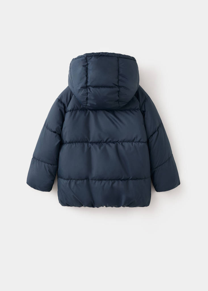 Hood puffer coat — Navy