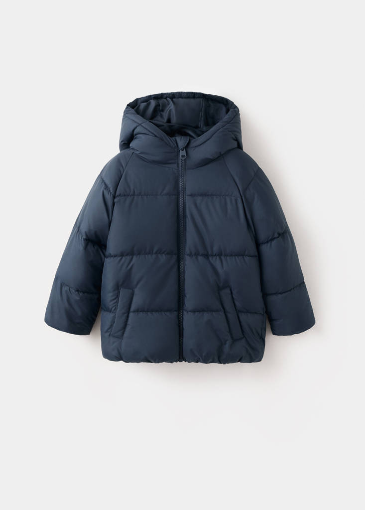 Hood puffer coat — Navy