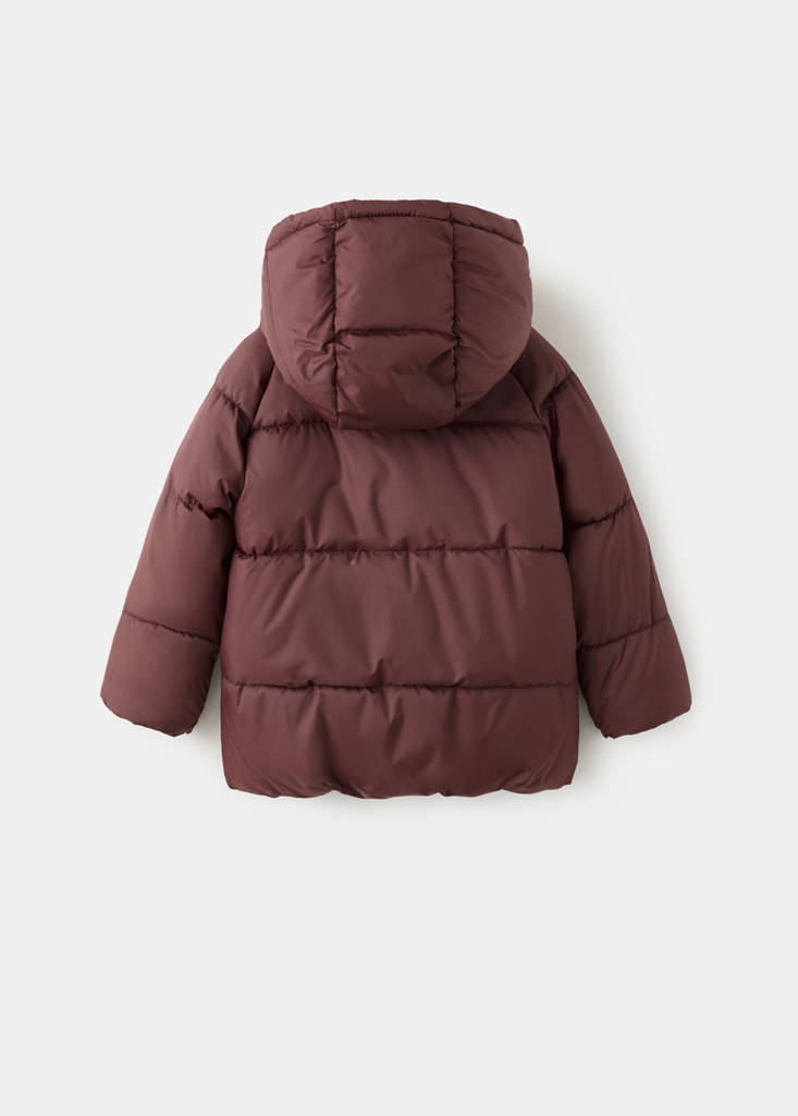 Hood puffer coat — Maroon