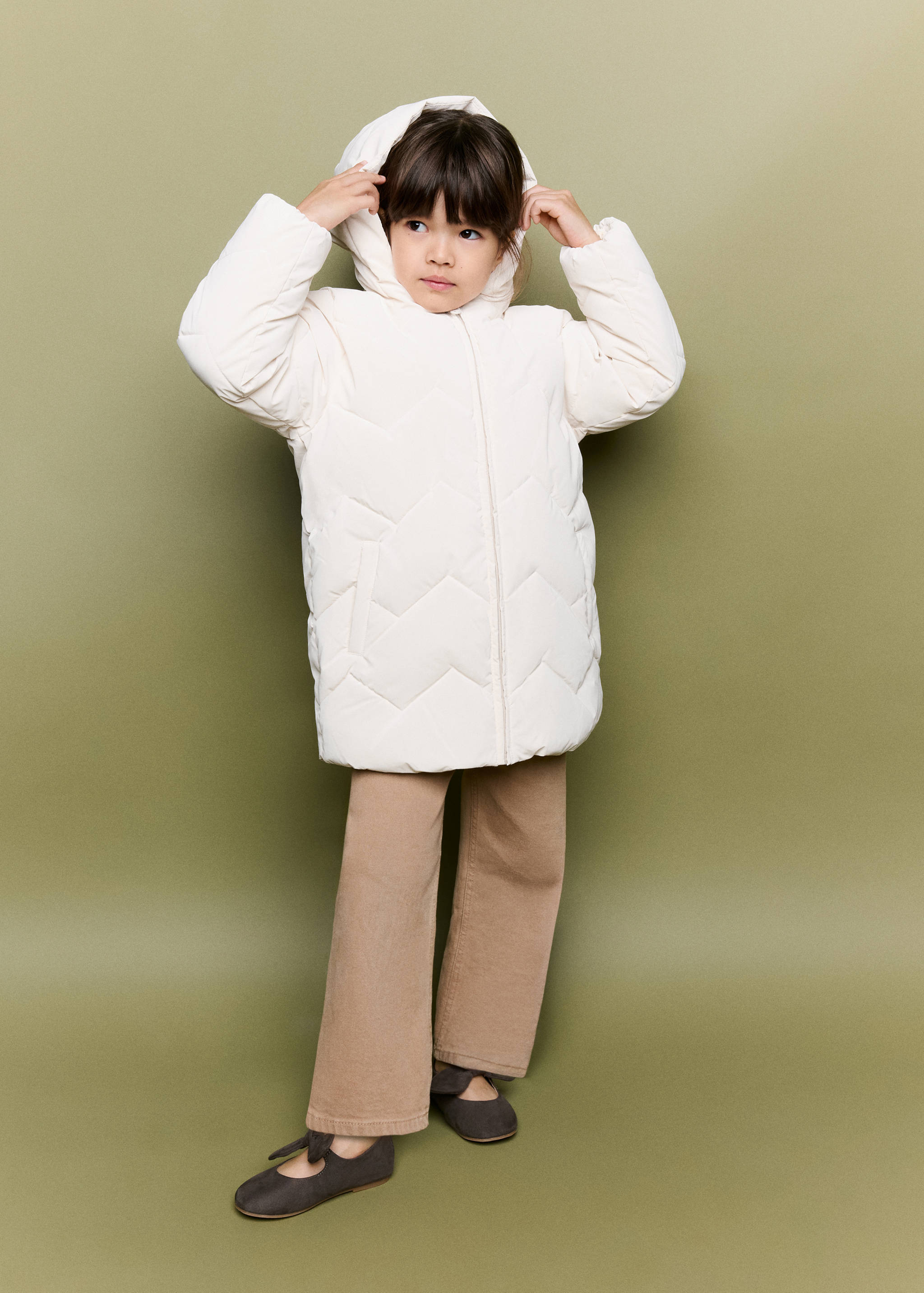 Long padded anorak - General plane