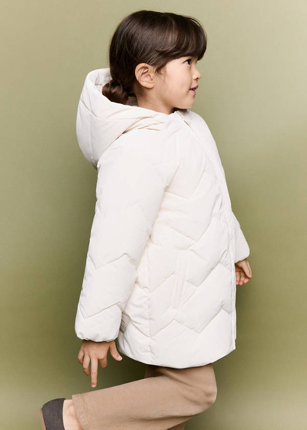 Long padded anorak — Ice Grey