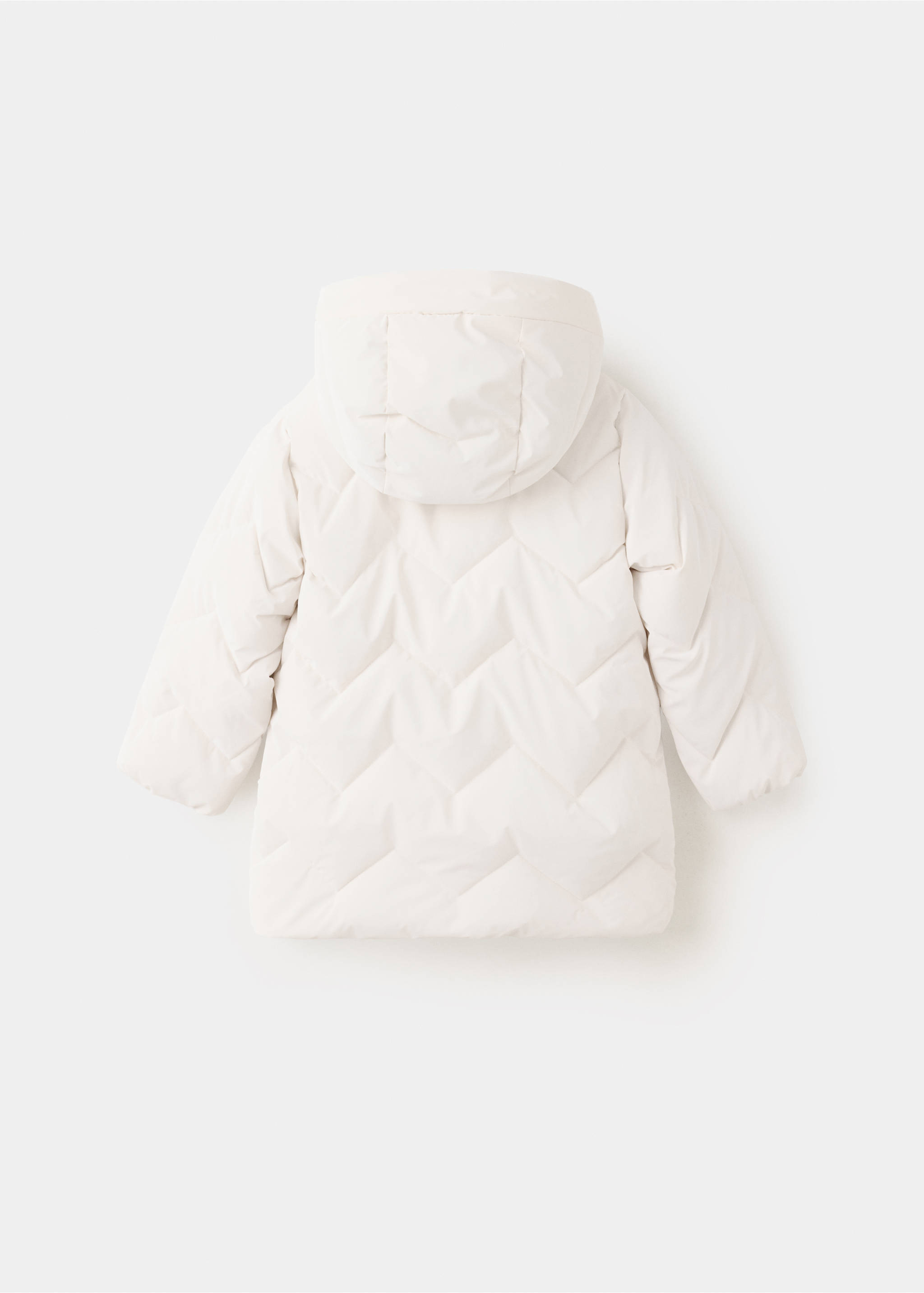 Long padded anorak - Reverse of the article, Ice Grey. Ref: 37035974-00.
