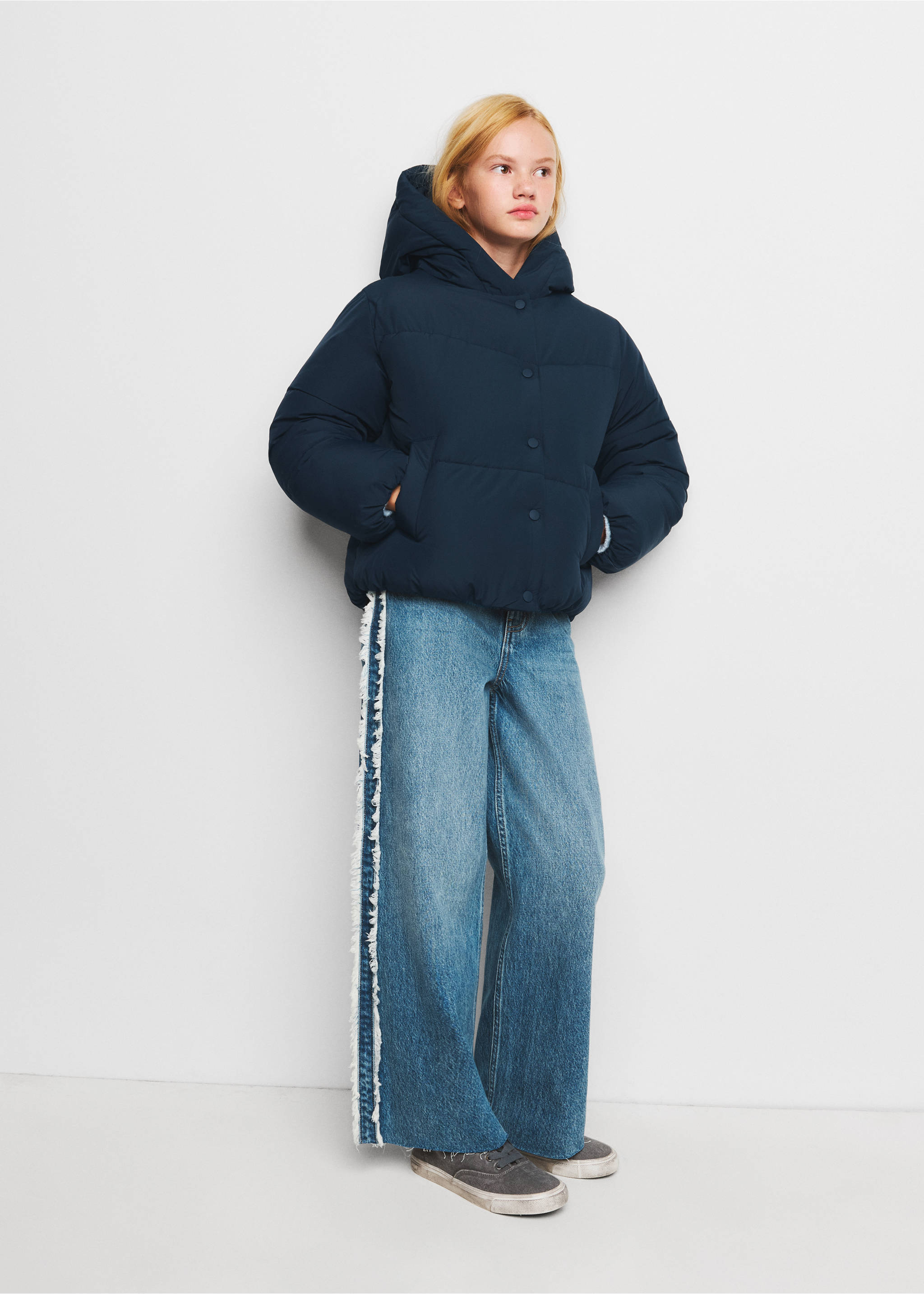 Hood puffer coat - General plane, Navy. Ref: 37035975-00.