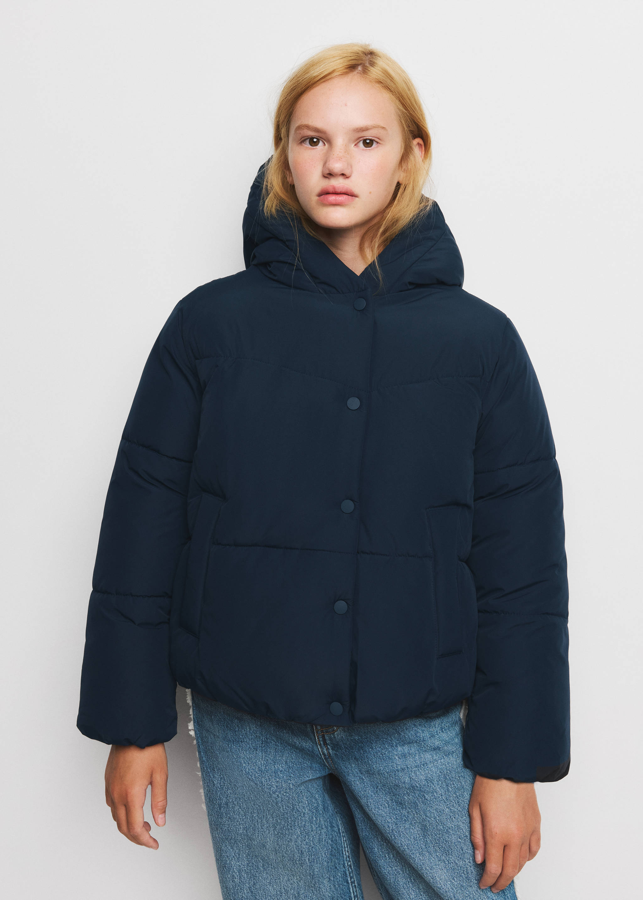 Hood puffer coat - Medium plane