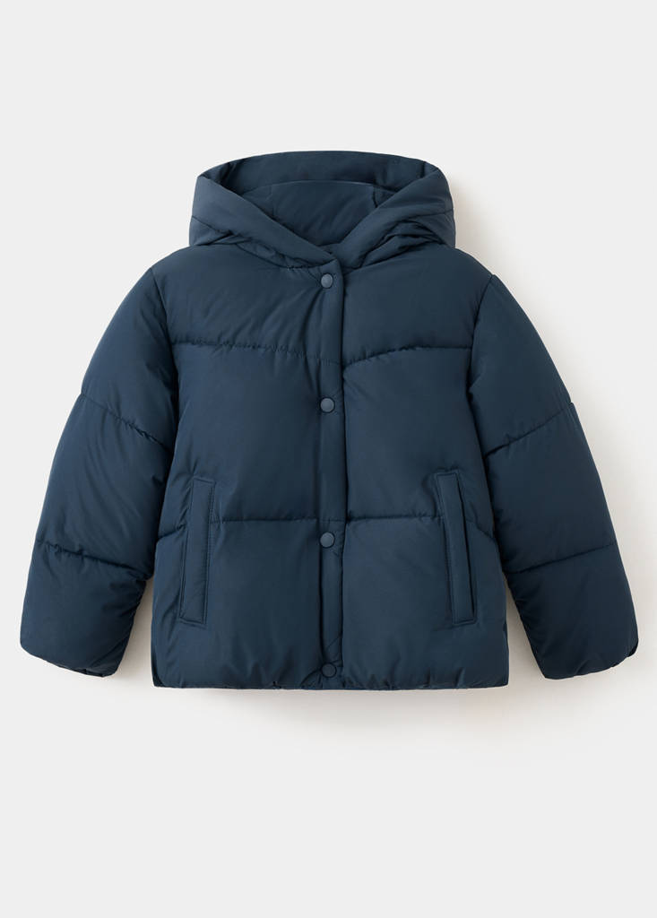 Hood puffer coat — Navy