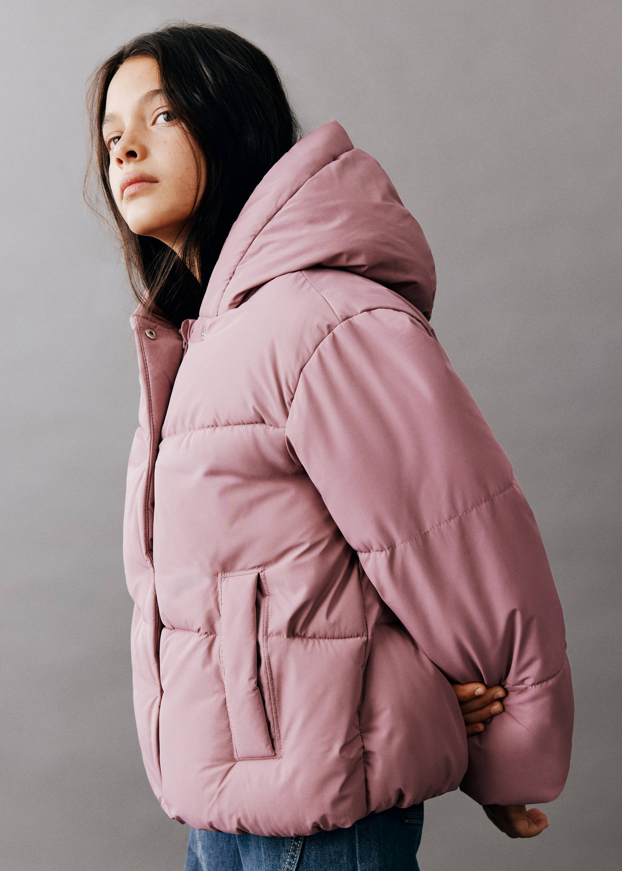 Hood puffer coat - Details of the article 1