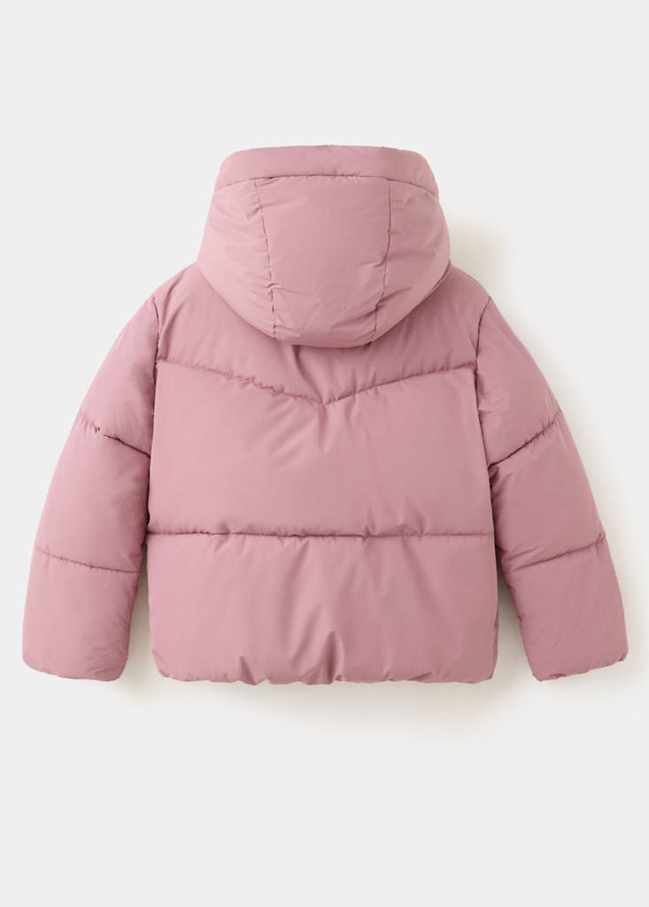 Hood puffer coat — Pink