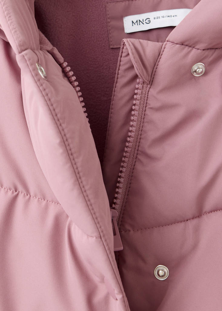 Hood puffer coat — Pink