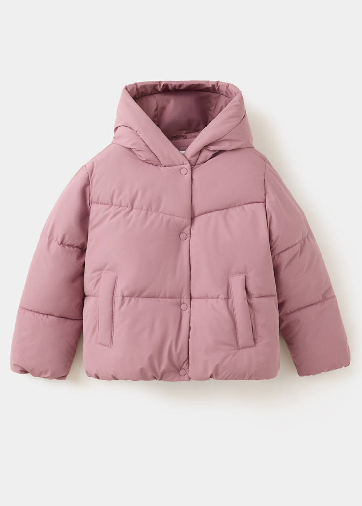 Hood puffer coat — Pink