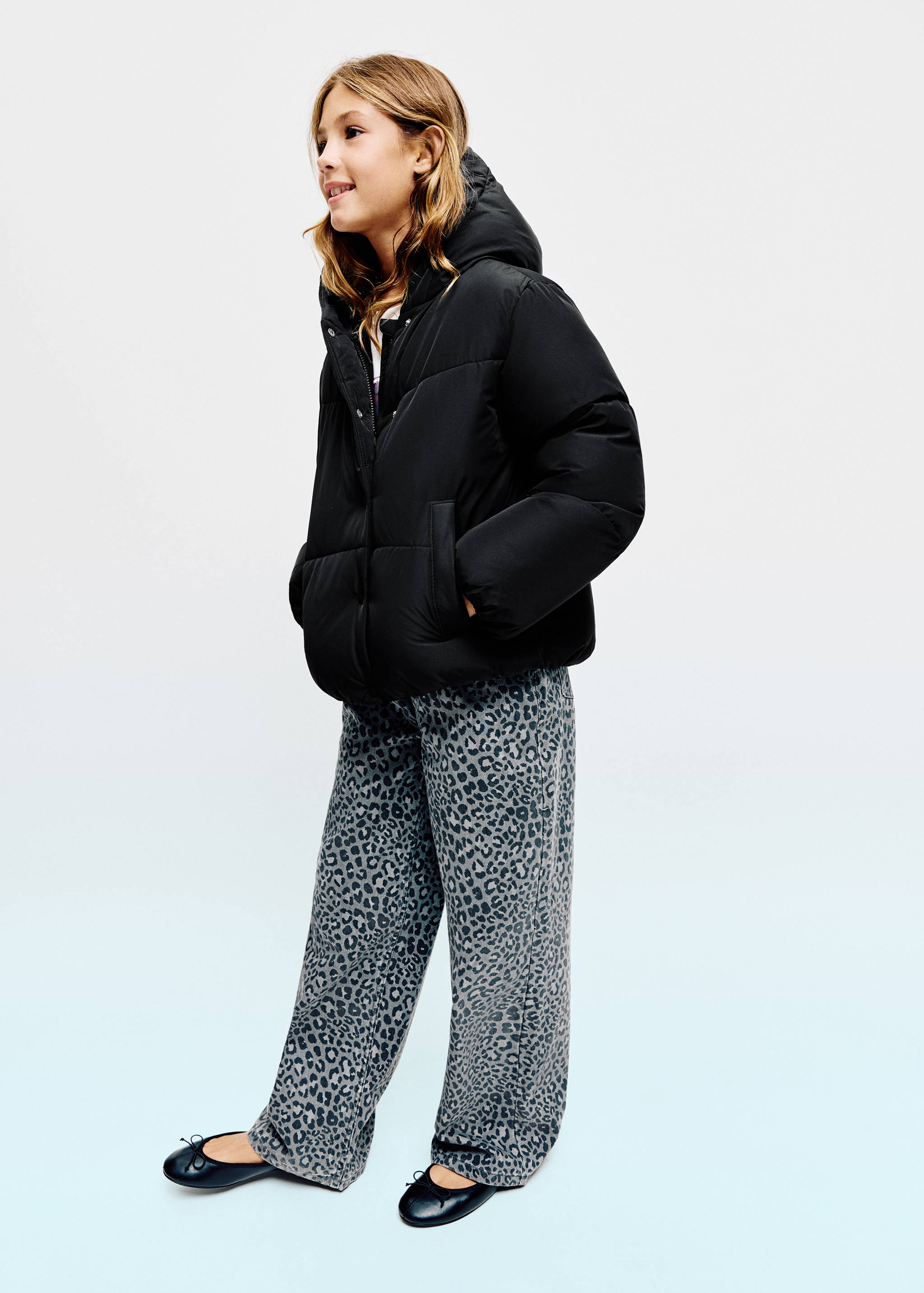 Hood puffer coat - General plane