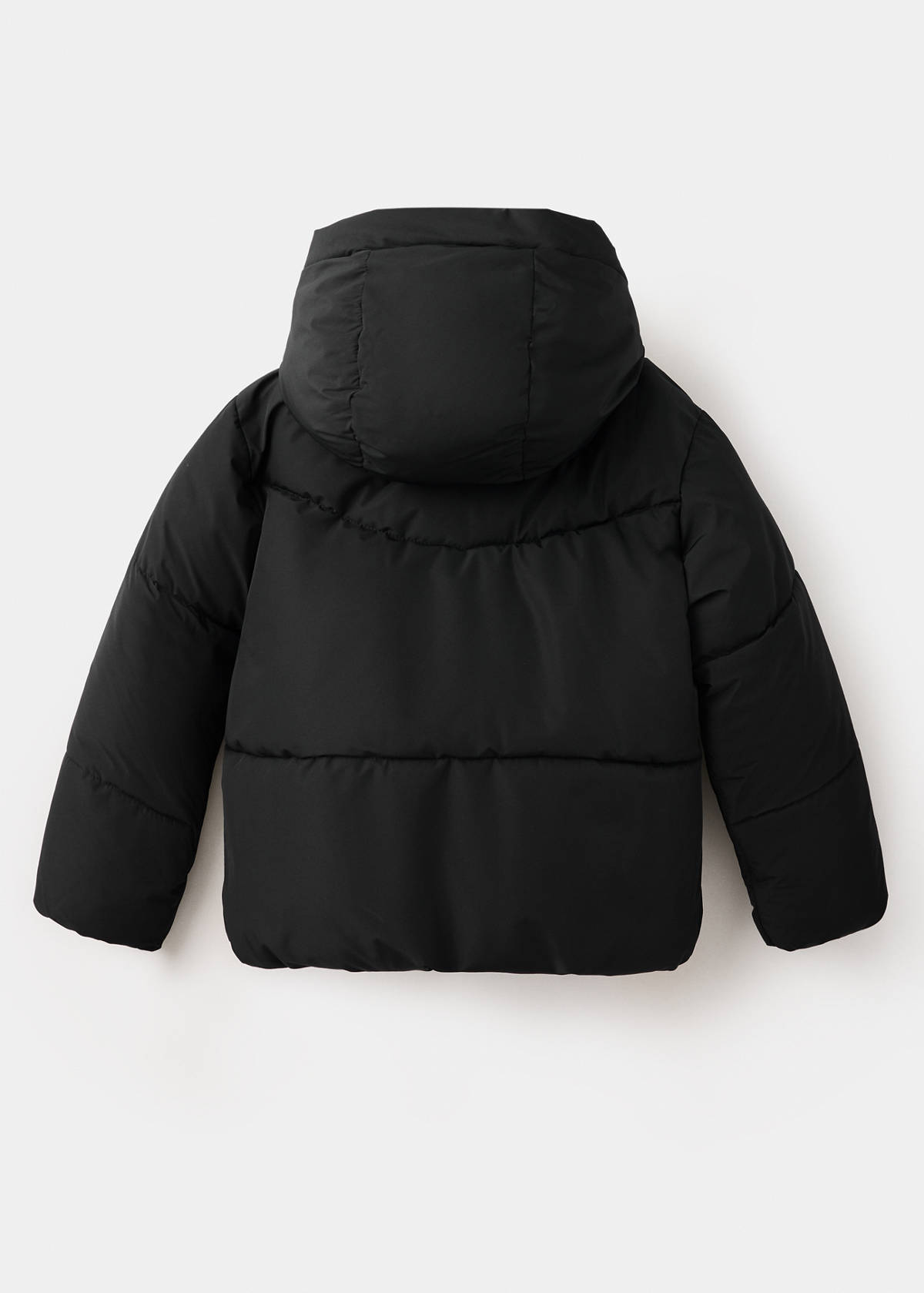 Hood puffer coat — Black
