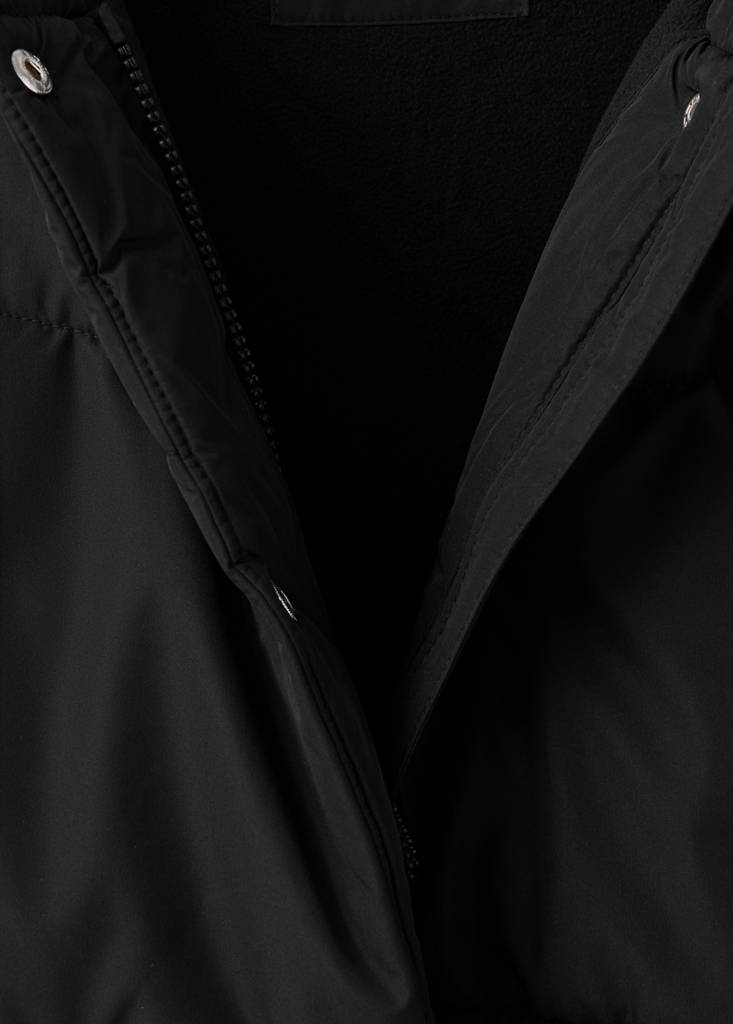 Hood puffer coat — Black
