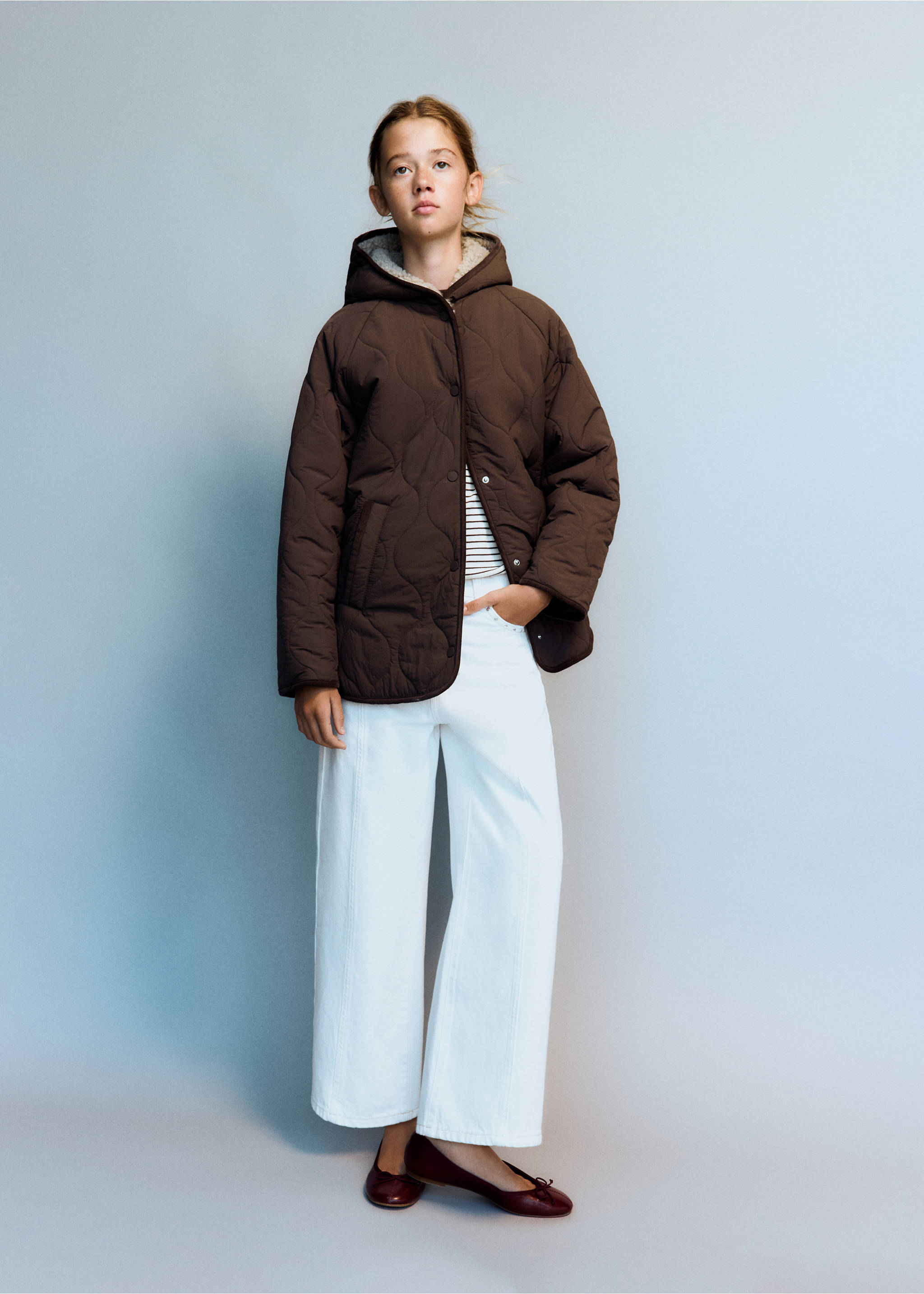 Padded sherpa-lined anorak - General plane, Brown. Ref: 37035976-00.