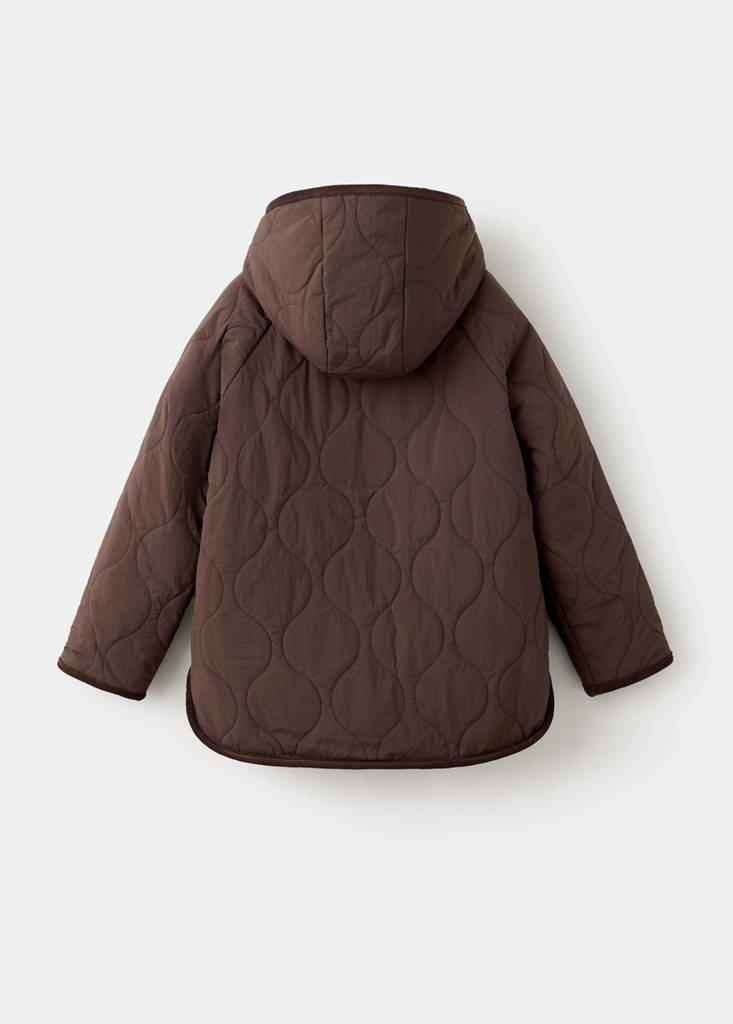 Padded sherpa-lined anorak — Brown