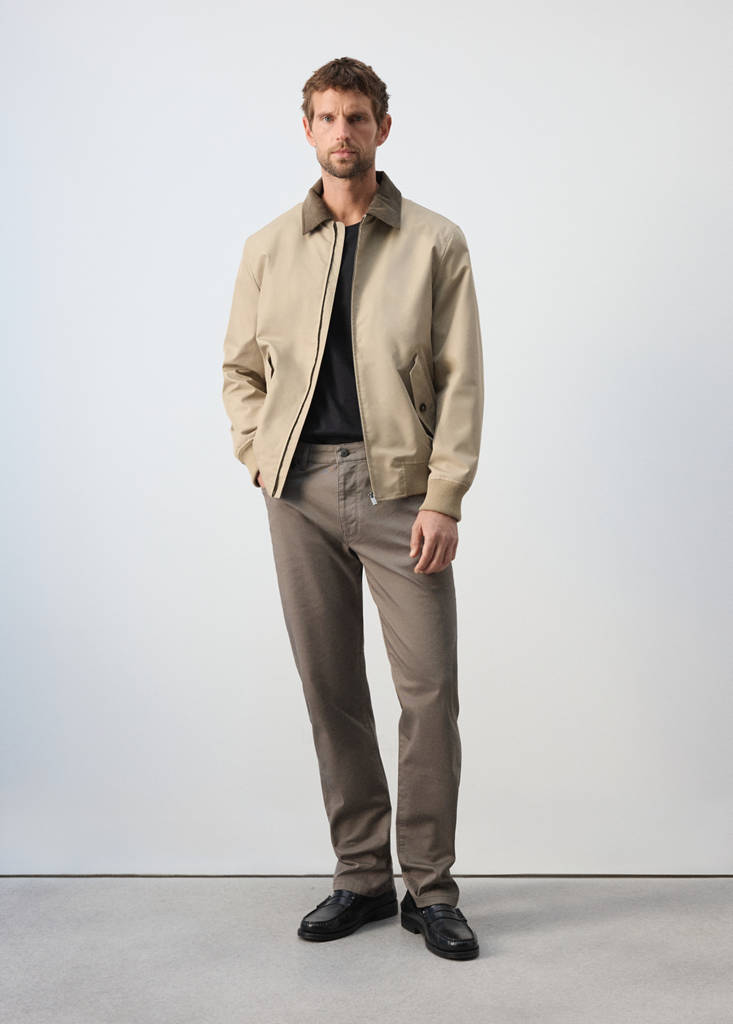 Water-repellent cotton blend jacket — Sand