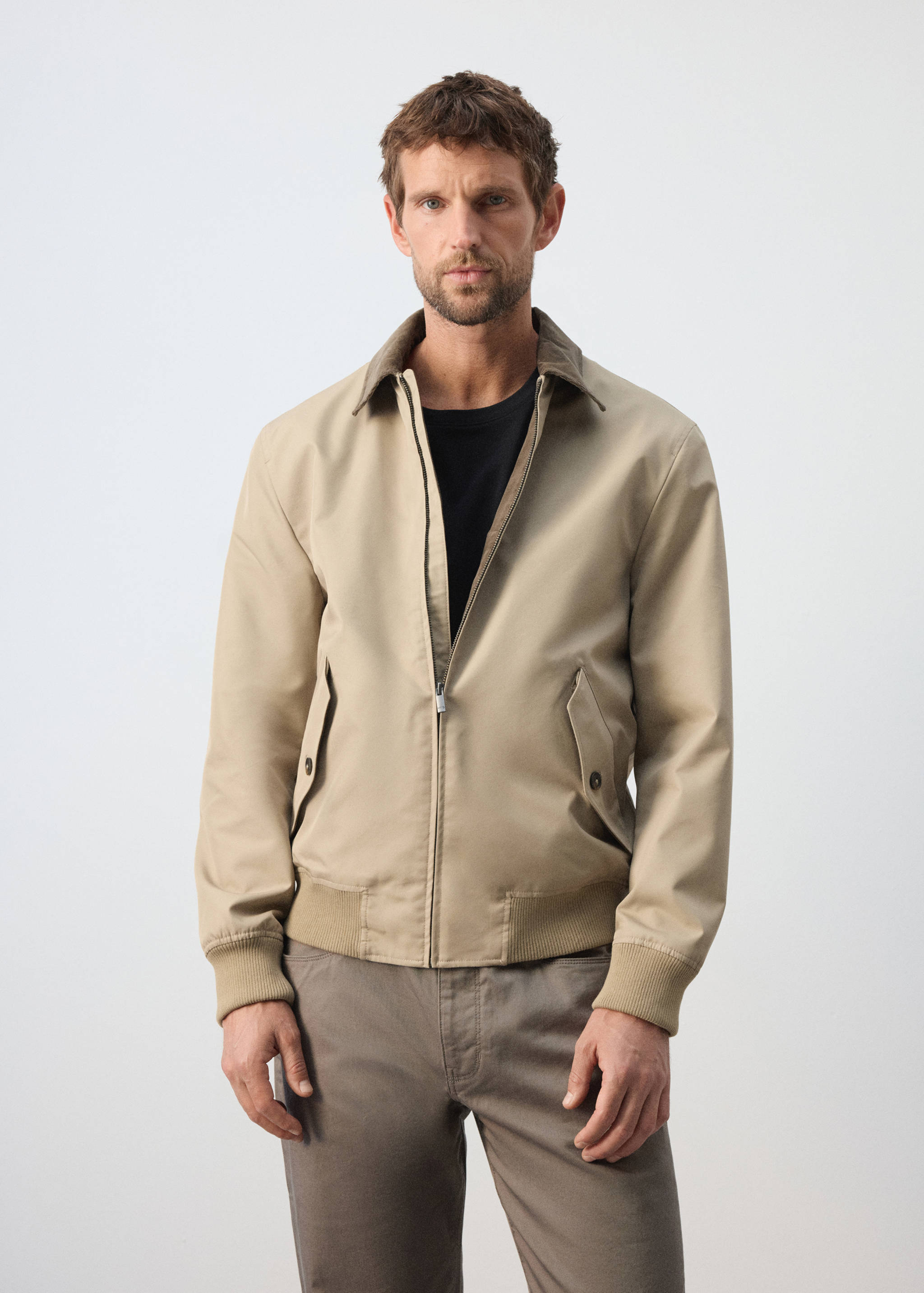 Water-repellent cotton blend jacket - Medium plane