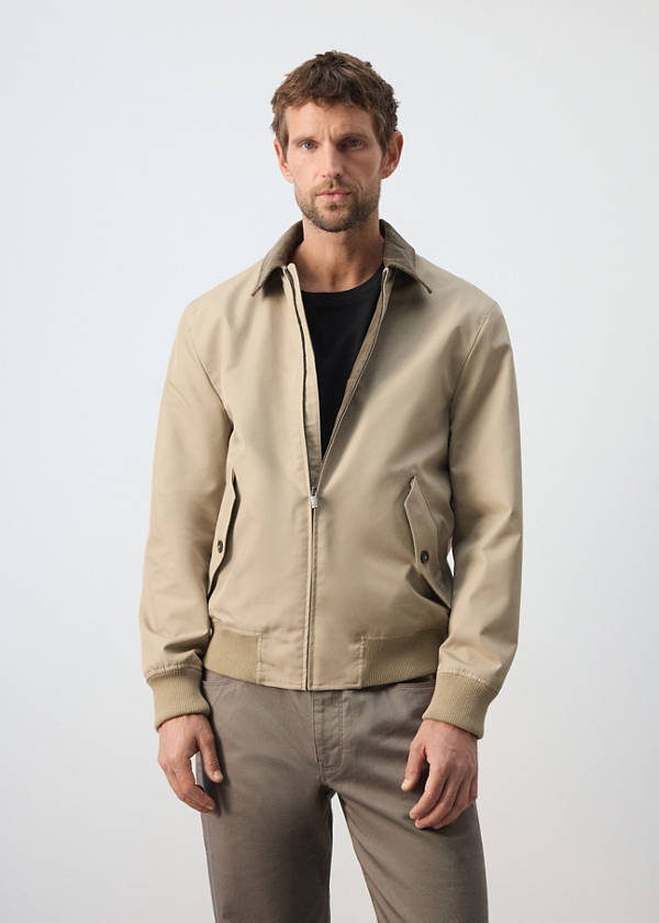 Water-repellent cotton blend jacket — Sand