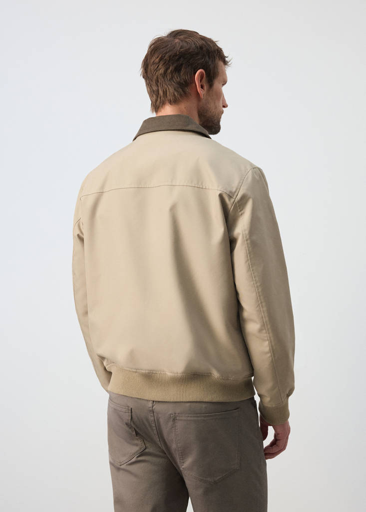 Water-repellent cotton blend jacket — Sand