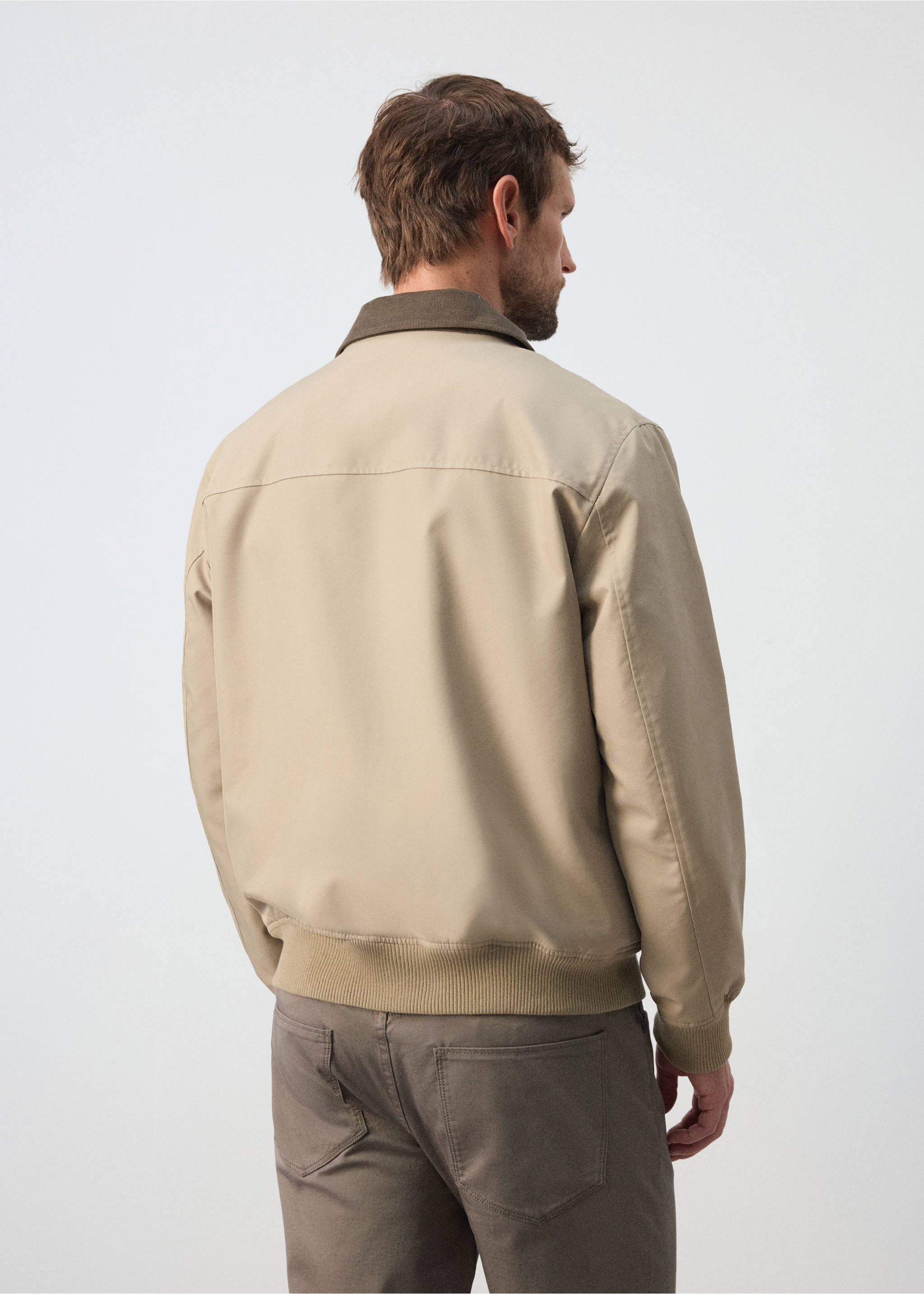 Water-repellent cotton blend jacket - Reverse of the article, Sand. Ref: 37035978-00.