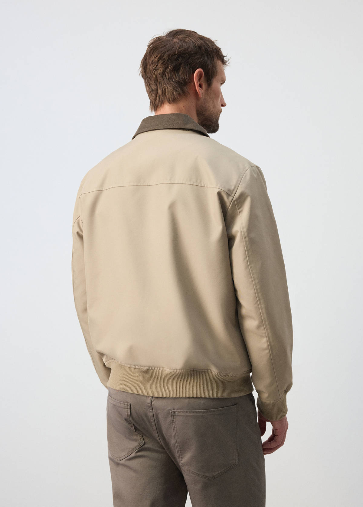 Water-repellent cotton blend jacket — Sand