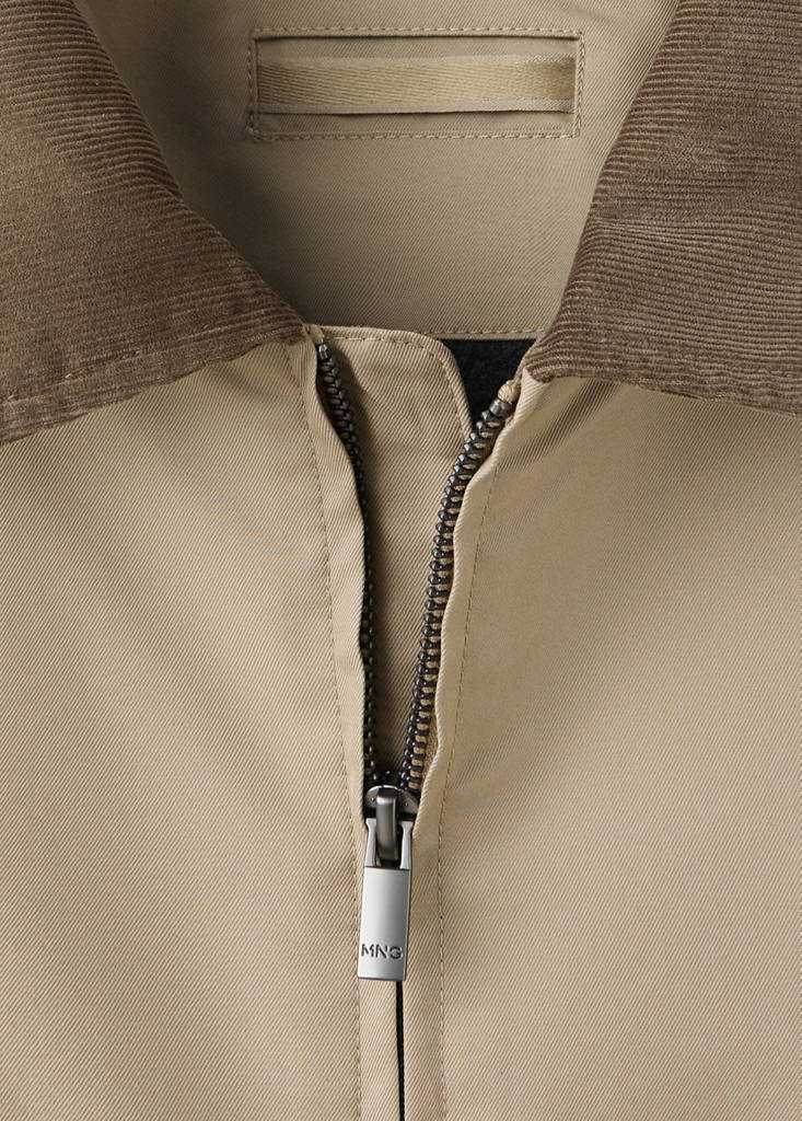 Water-repellent cotton blend jacket — Sand