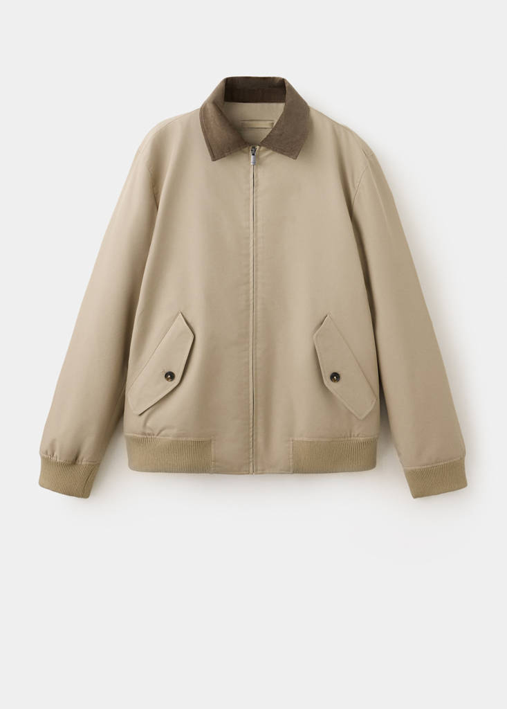 Water-repellent cotton blend jacket — Sand