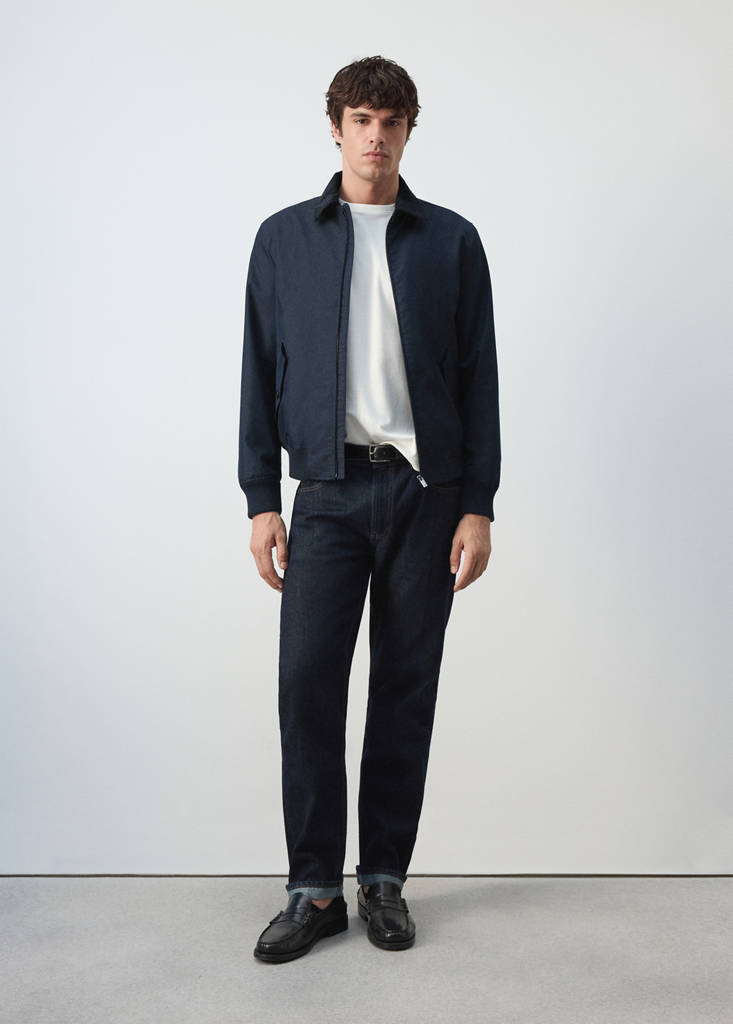 Water-repellent cotton blend jacket — Night Blue