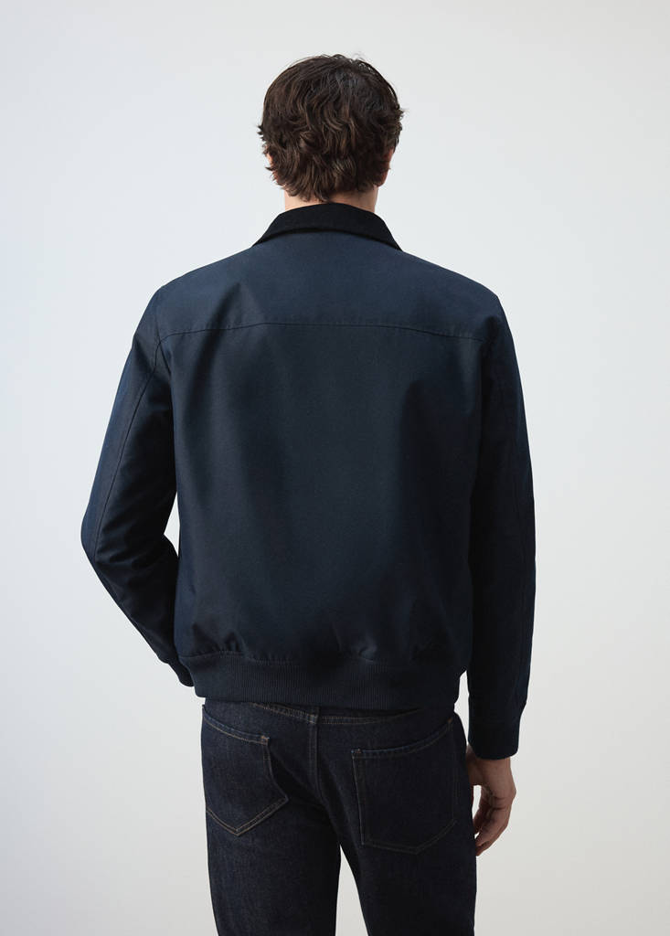 Water-repellent cotton blend jacket — Night Blue