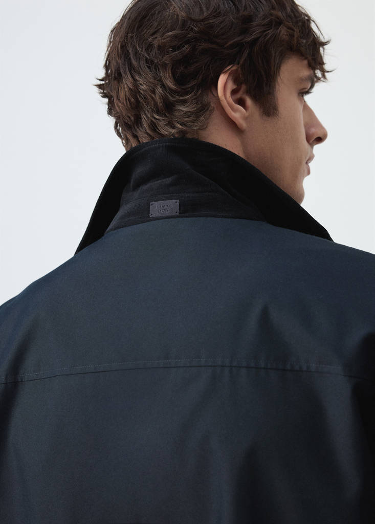 Water-repellent cotton blend jacket — Night Blue