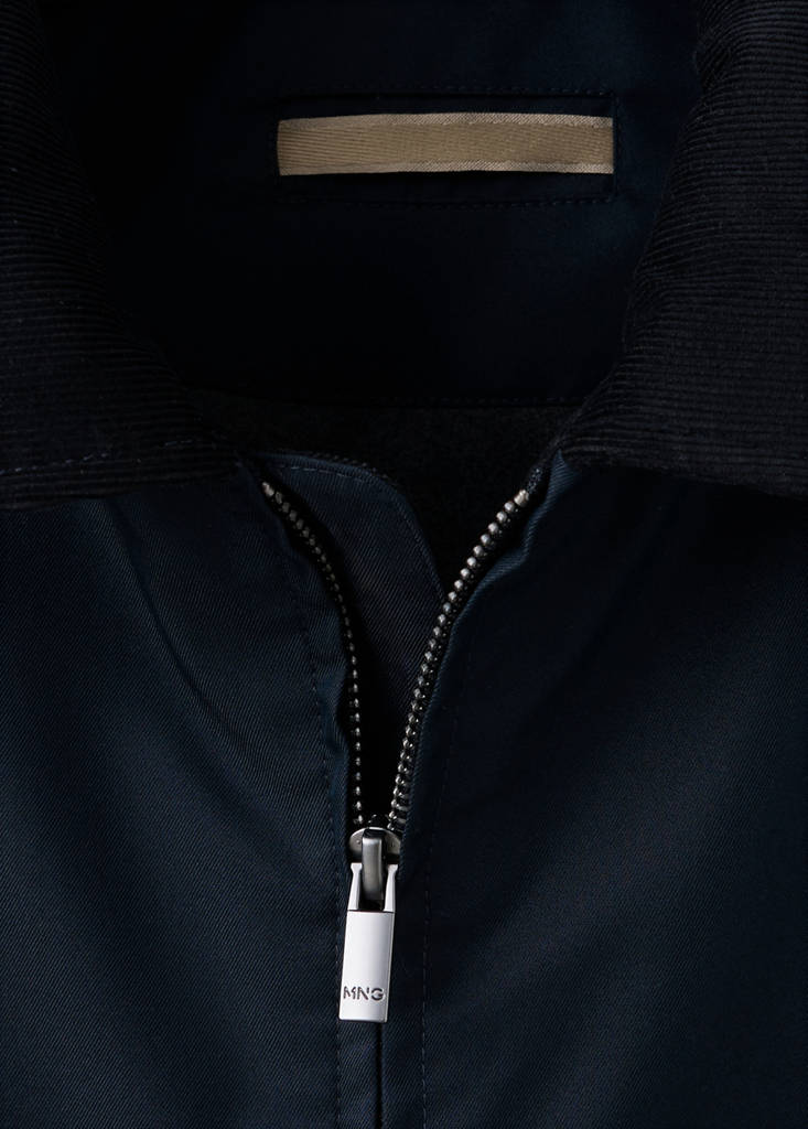 Water-repellent cotton blend jacket — Night Blue