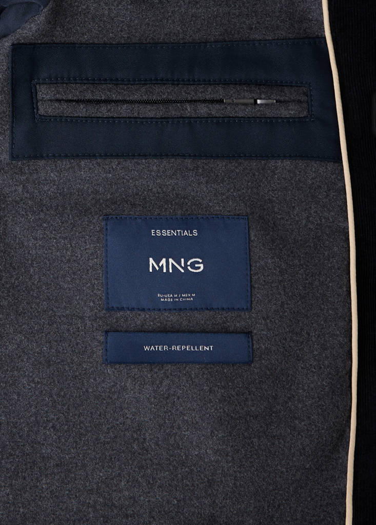 Water-repellent cotton blend jacket — Night Blue