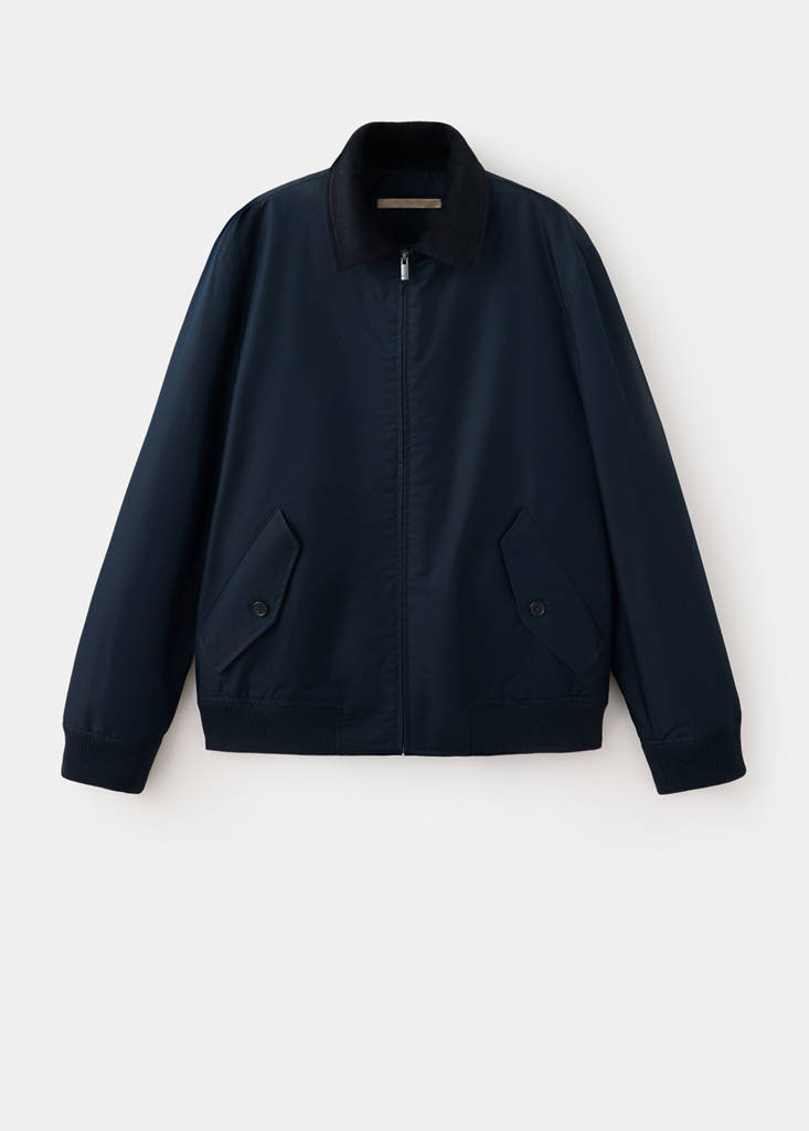 Water-repellent cotton blend jacket — Night Blue