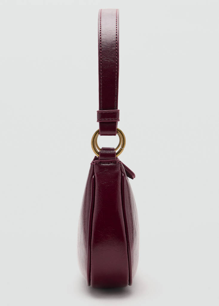 Shoulder bag with ring detail — Burgundy