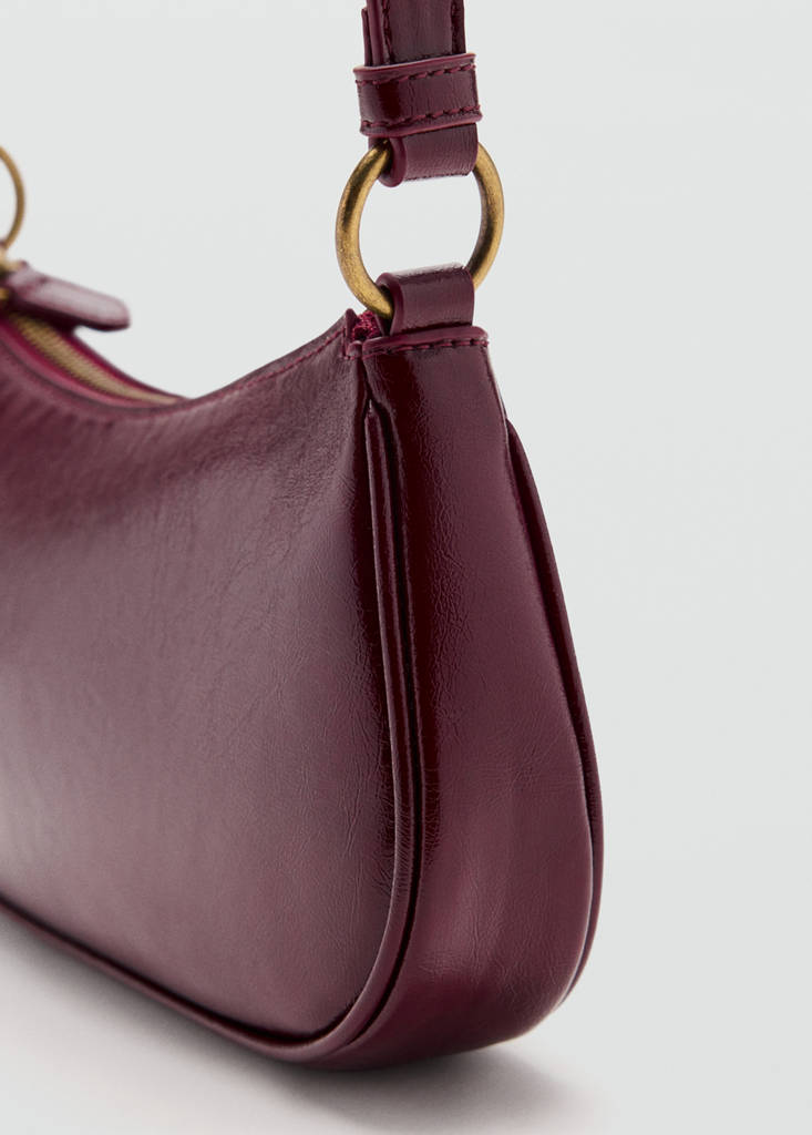 Shoulder bag with ring detail — Burgundy