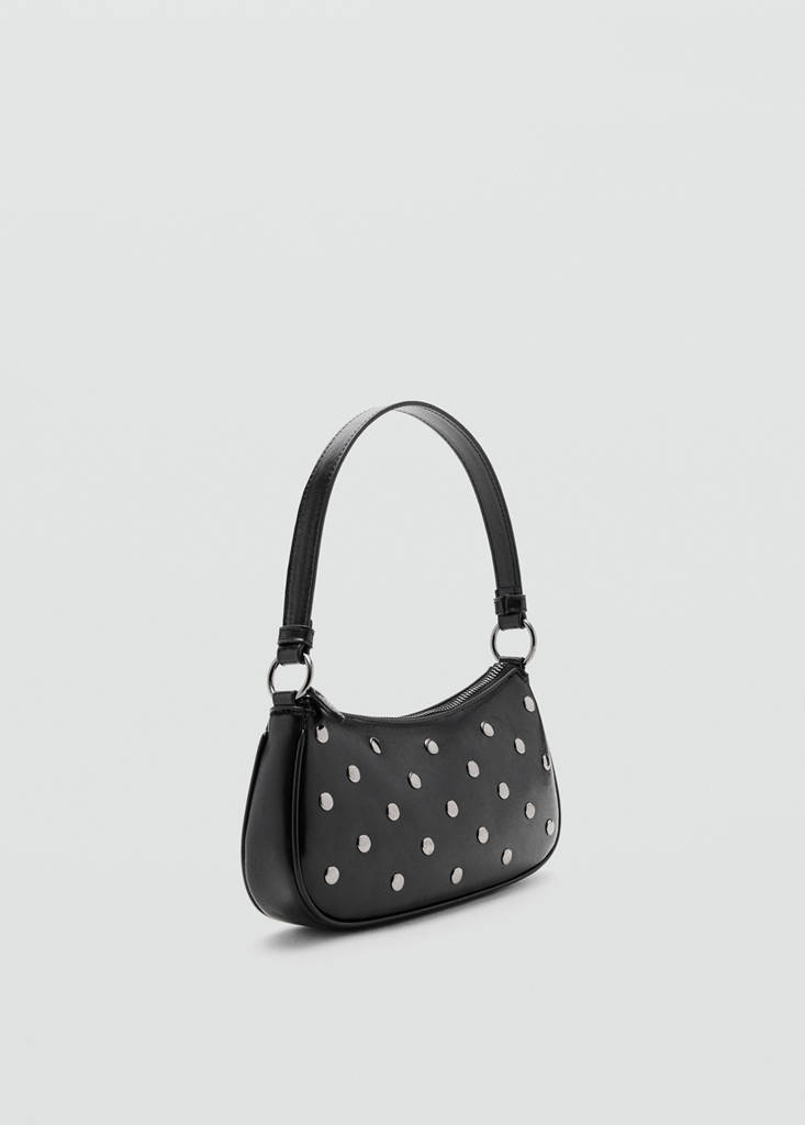 Studded shoulder bag — Black