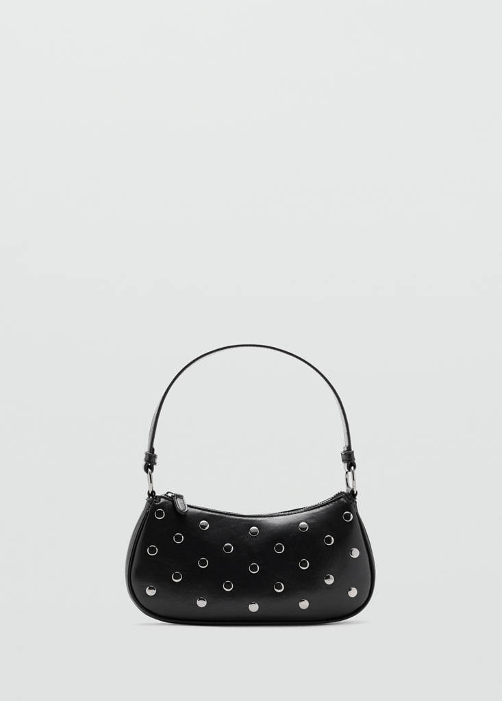 Studded shoulder bag — Black