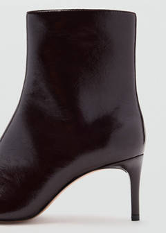 Patent-effect ankle boot with pointed toe — Burgundy 3