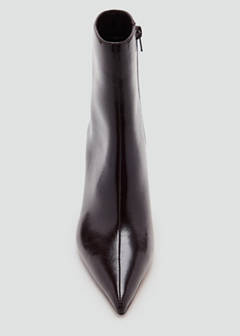 Patent-effect ankle boot with pointed toe — Burgundy 5