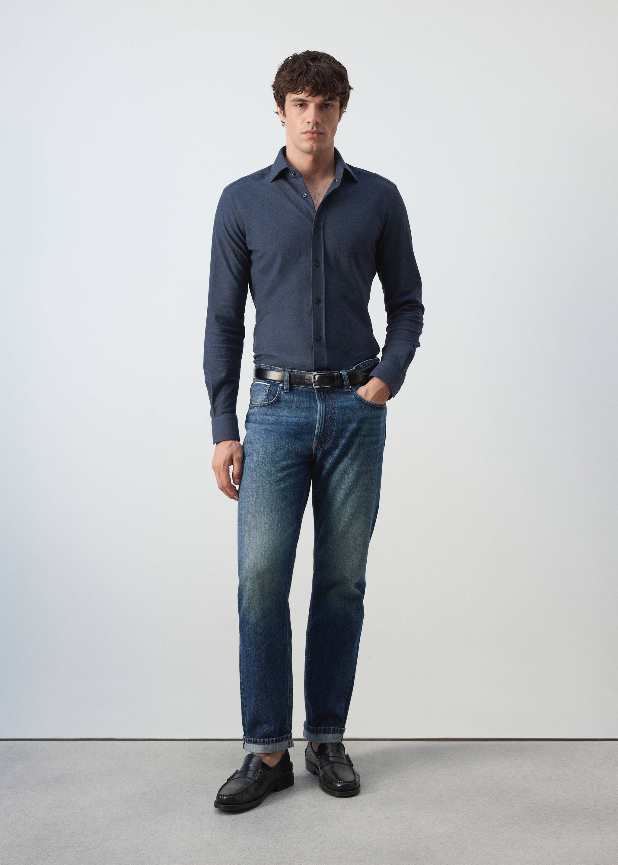 100% cotton slim-fit shirt - General plane