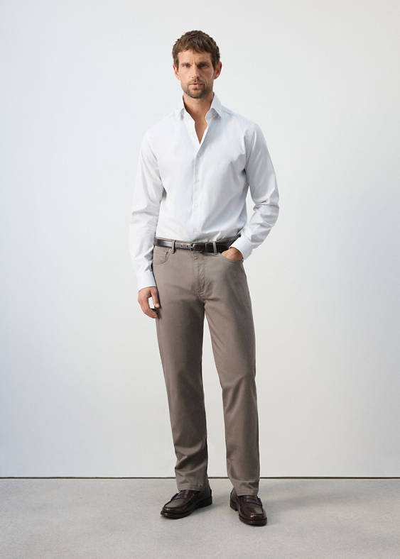 Koszula ze 100% bawełny w paski slim fit