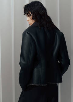 Double-faced faux-leather jacket — Black 3