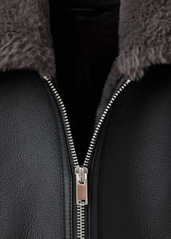 Double-faced faux-leather jacket — Black 5