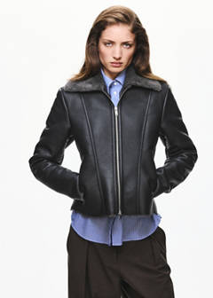 Double-faced faux-leather jacket — Black 7
