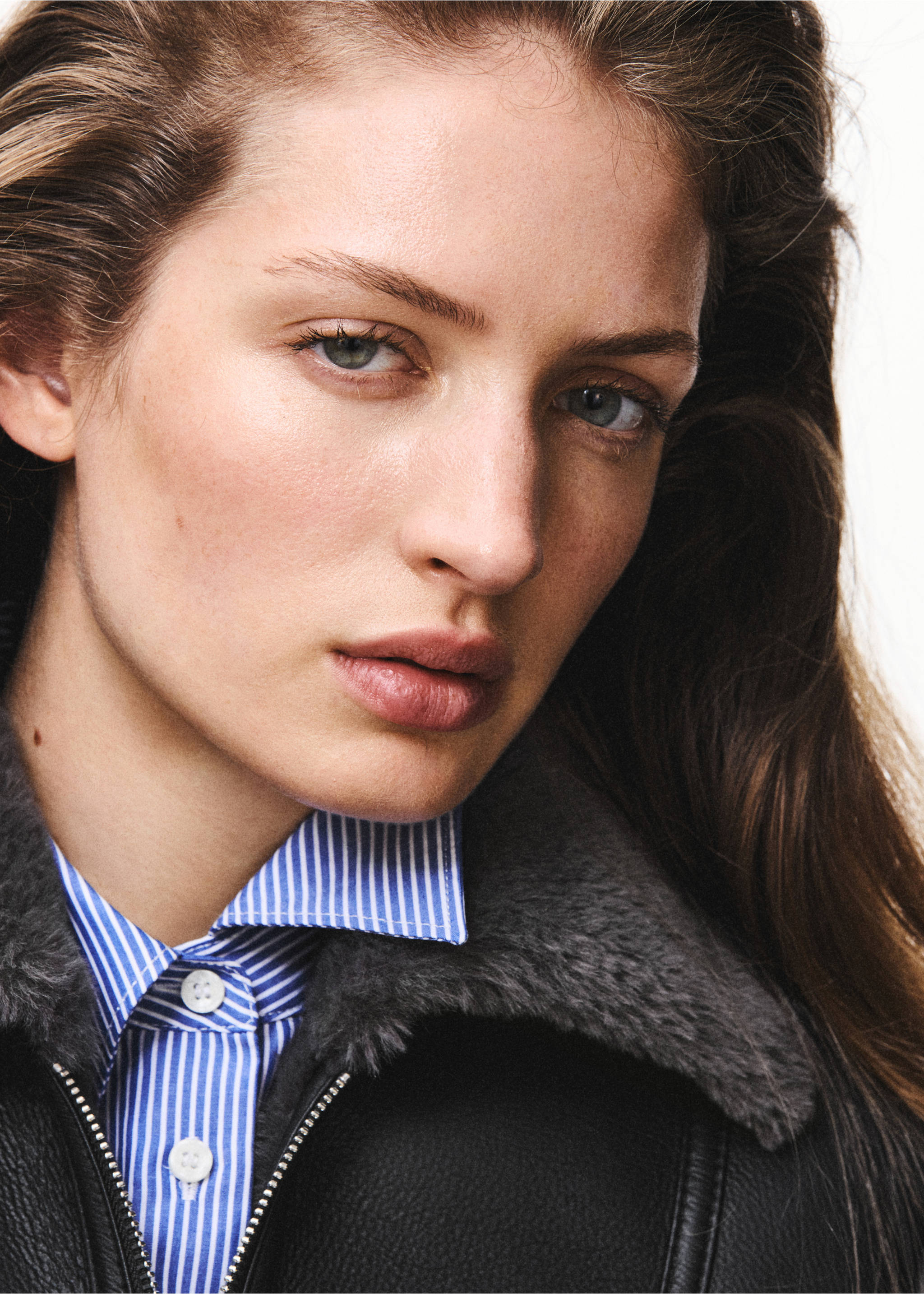 Faux leather jacket with fur lining - Details of the article 1, Black. Ref: 37035991-01.