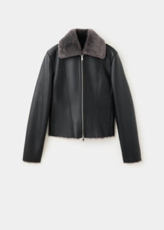 Double-faced faux-leather jacket — Black 4