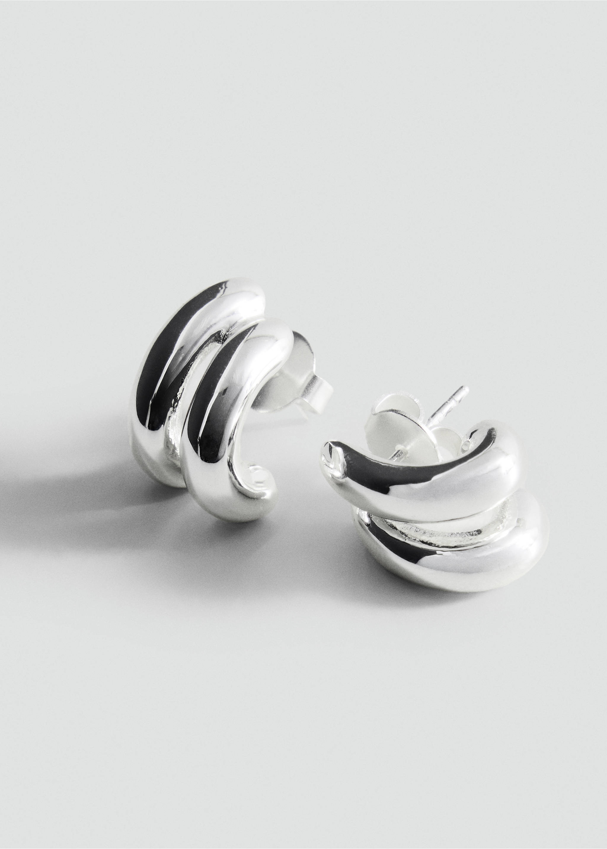 Hoop earrings - Medium plane, Silver. Ref: 37035993-00.